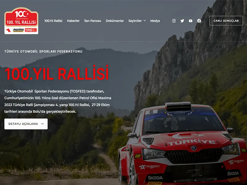 Türkiye 100th Year Rally website